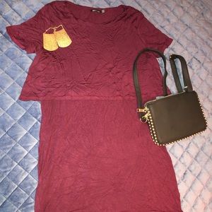 Burgundy T-Shirt Dress